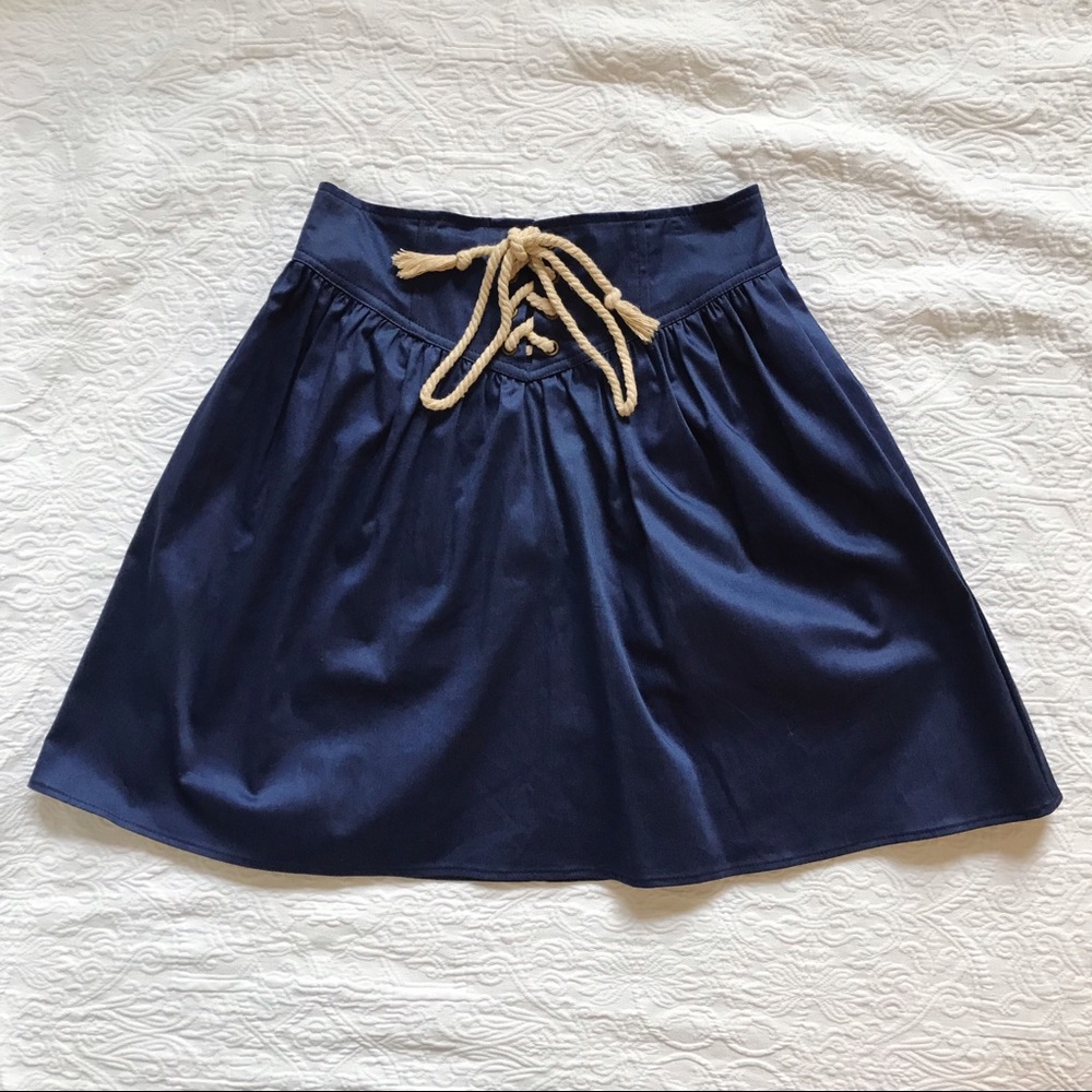 Navy Corset Nautical Style Circle Skirt